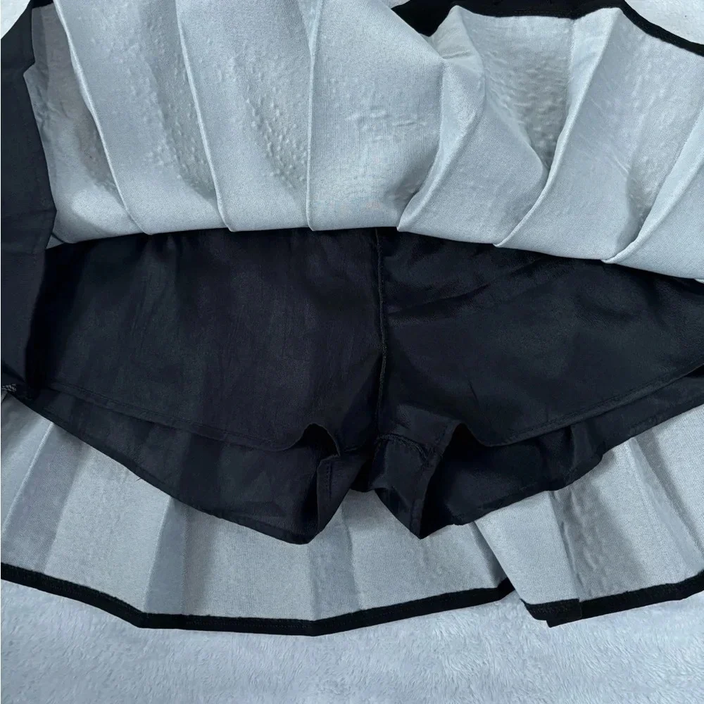 Pleated Mini Skirt with Shorts Black‎ Schoolgirl Cosplay Skater